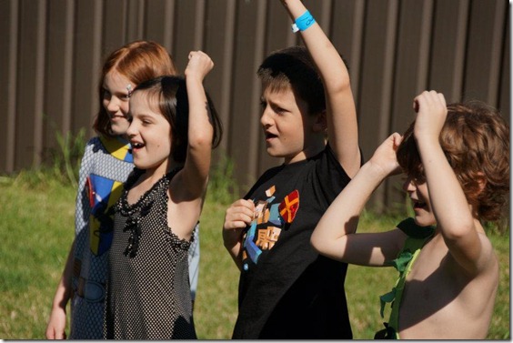 Jousting cheer squad